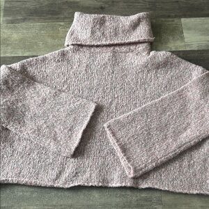 Sincerely Jules crop sweater cozy pink turtle neck